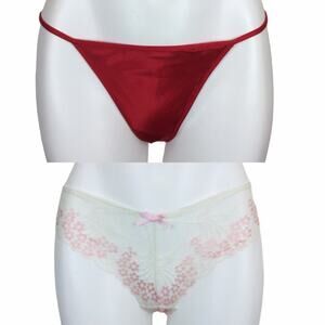 🚨SALE🚨Jessica Simpson Pink cream lace thing sexy panties set of 2